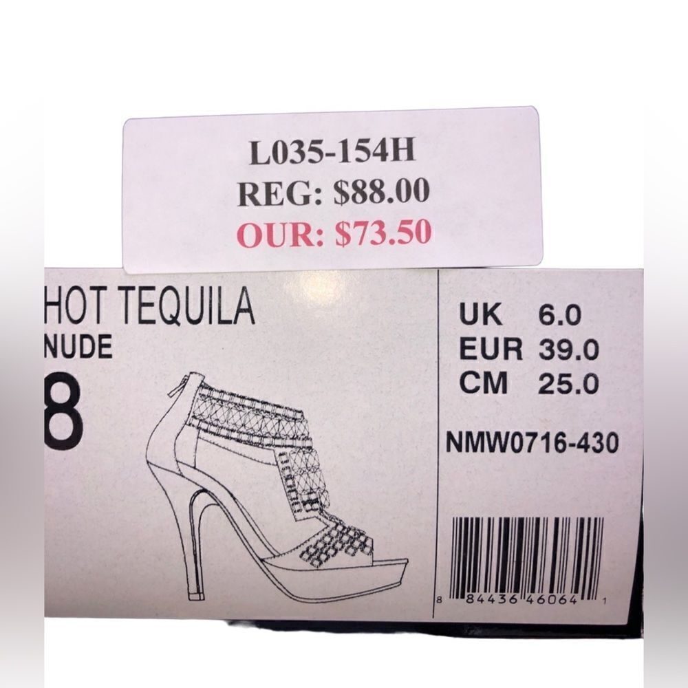 Naughty monkey Hot tequila nude stud heels size 8 - Picture 4 of 7